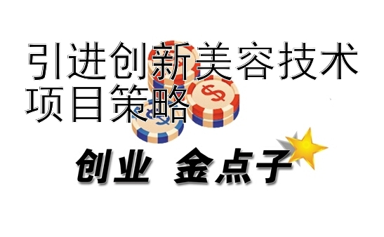 引进创新美容技术项目策略