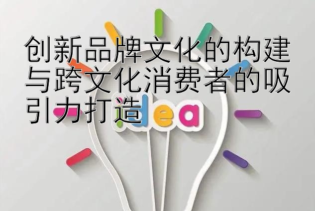 创新品牌文化的构建与跨文化消费者的吸引力打造